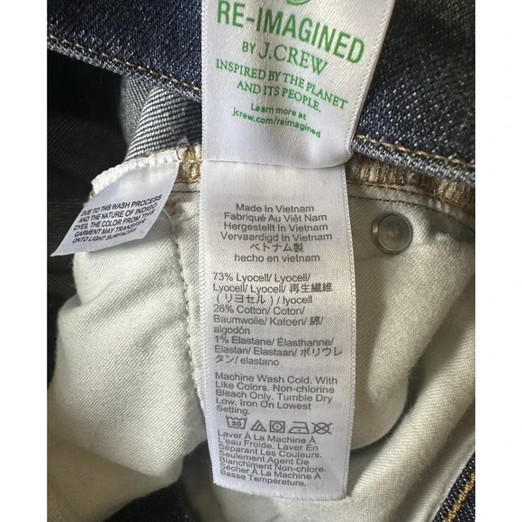 J.Crew 2024 Denim Wide Leg Trouser Jeans High Rise BP479 Blue 32" Inseam Size 27 - Picture 12 of 14